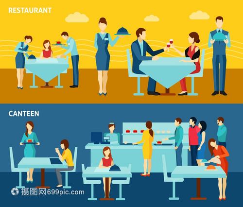 公共餐飲服務(wù) 2米橫幅構(gòu)圖海報(bào)與矢量插圖的視覺(jué)傳達(dá)策略